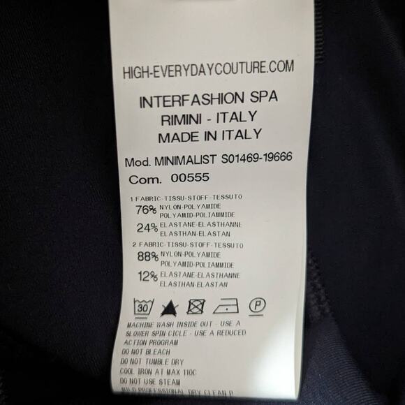 High Everyday Couture Minimalist Tech Hi-Waist Pant in Deep Navy Tech Rib Size 4 - Picture 11 of 11